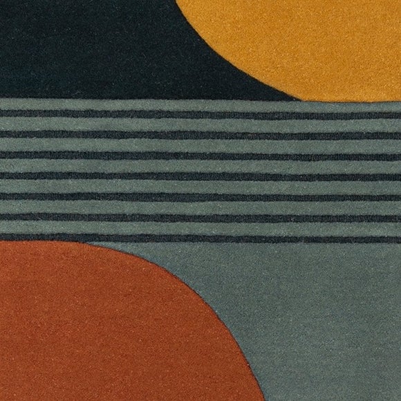 Lozenge Abstract Wool Rug Dunelm